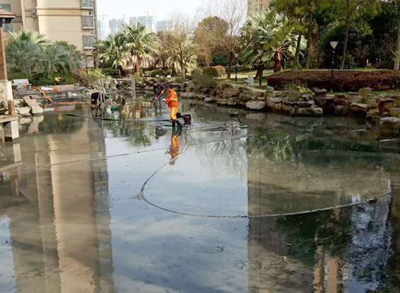 澄江景观池淤泥清理